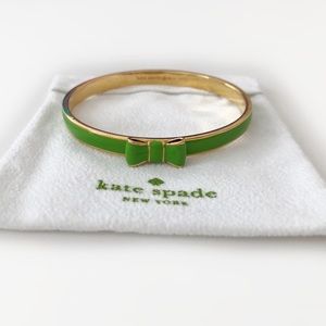 Kate Spade Green Take A Bow Bangle Bracelet + bag